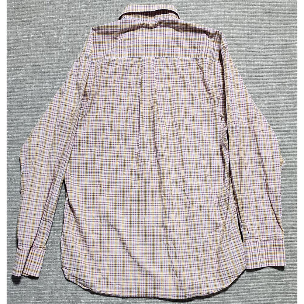 Scott Barber Plaid Button Down Shirt Men’s Large Blue Yellow Long Sleeve - Picture 10 of 13